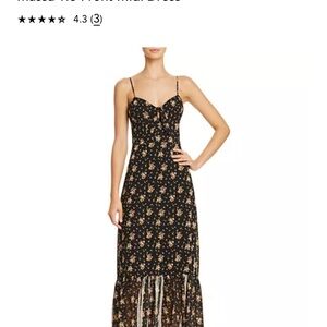 Wayf Massa Tie Front Black Floral Maxi/Midi Dress Size XS NWT